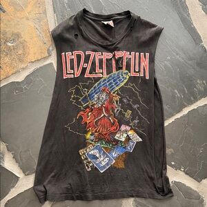 1980s original Led Zeppelin Black Muscle Tee